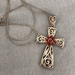 Sterling silver large cross necklace
